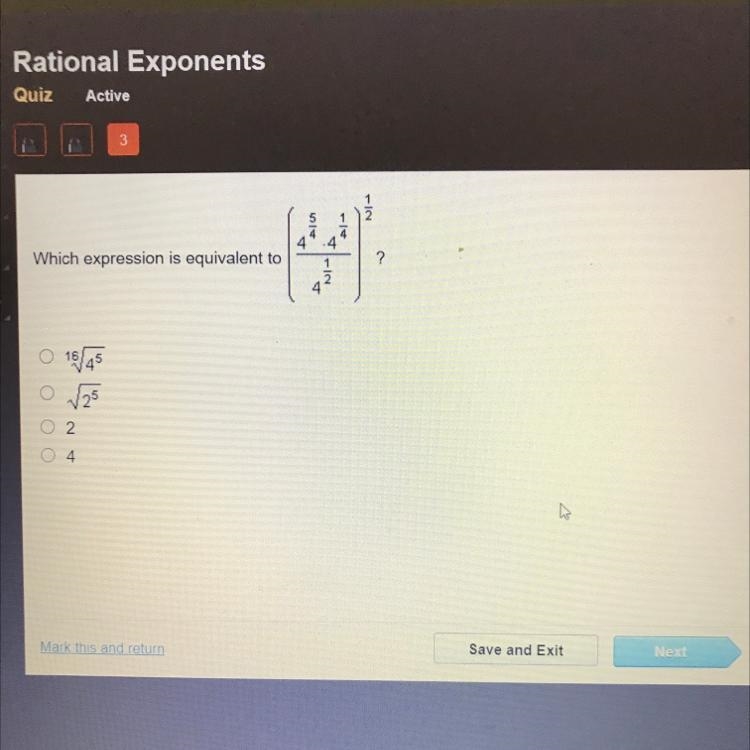 1 Alan 4 Which expression is equivalent to 2 1 1845 оооо 2-example-1