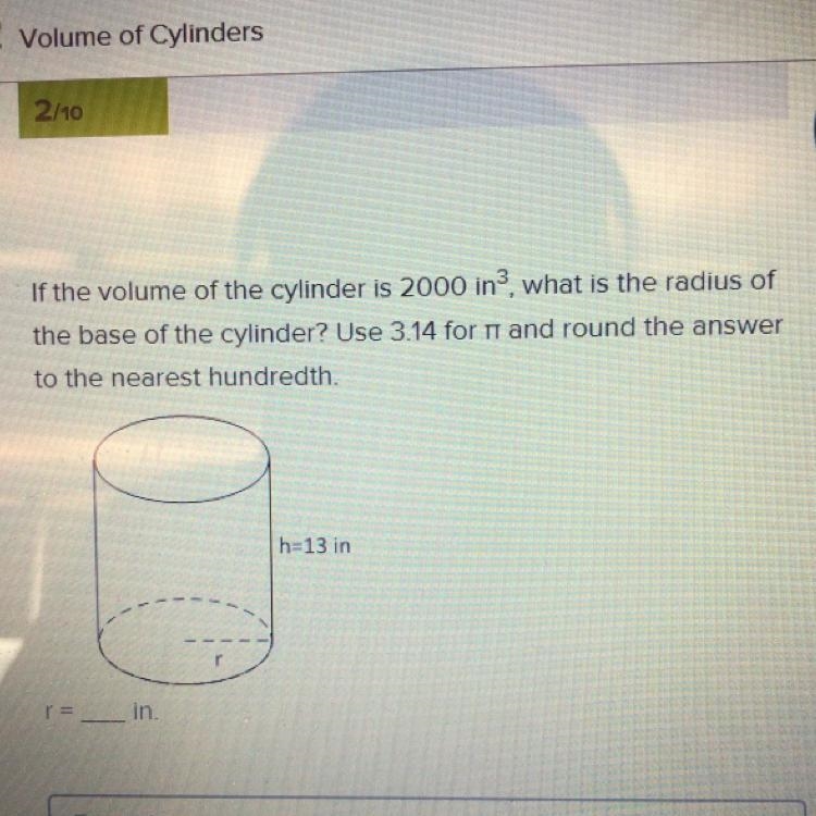 The base of the cylinder? Use 3.14 for n and round the answer to the nearest hundredth-example-1