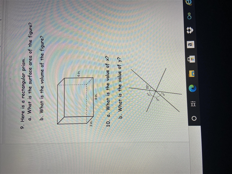 Here is a rectangular prism. A. what is the surface area of the figure ? B. What is-example-1