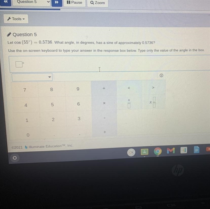 What angle in degrees has a sine of approximately 0.5736???-example-1