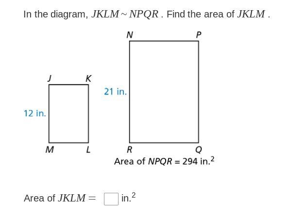 What is the area of JKLM?-example-1