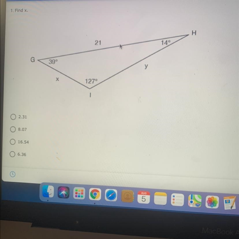 1. Find x. Please help ASAP-example-1