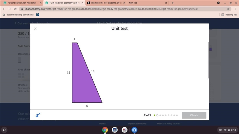 Find the area of the shape shown below.-example-1