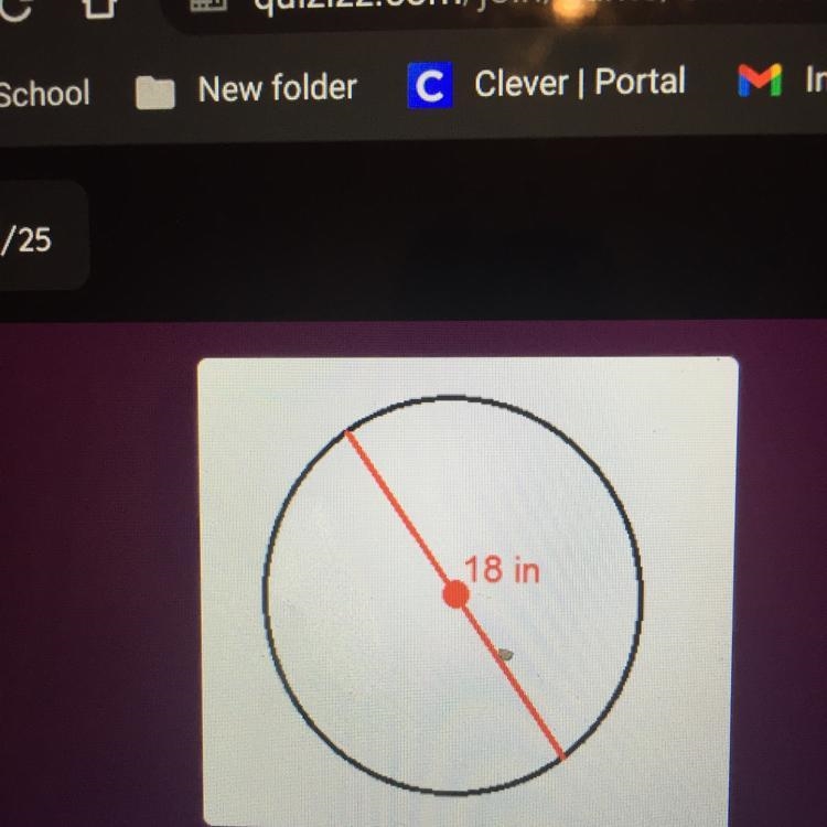 18 in find the area of the circle helppp pleaseeee-example-1