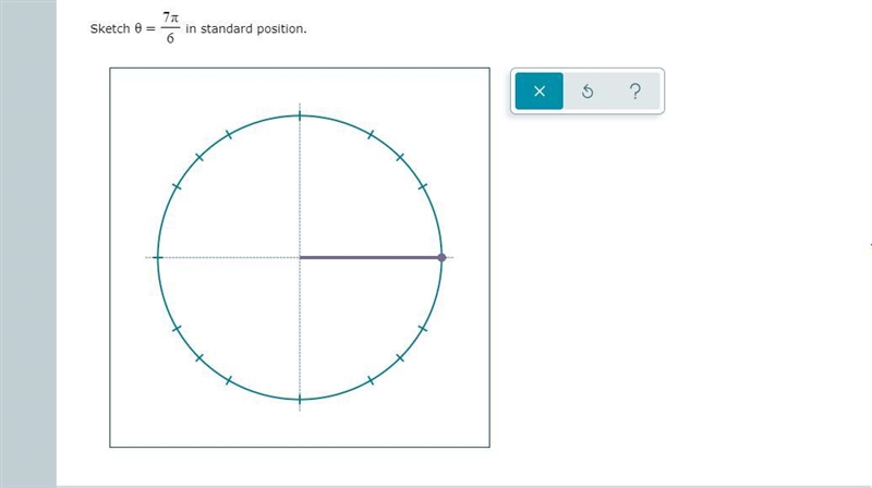 Sketch 0=7pi/6 in standard position-example-1