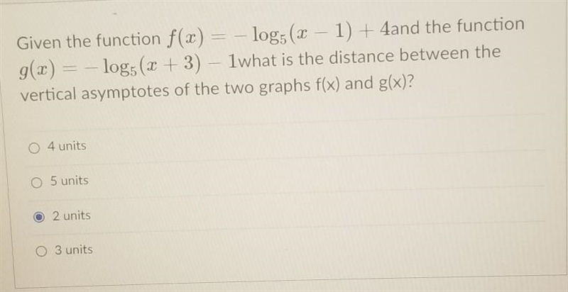 URGENT‼️NEED HELP ASAP What is the distance between the vertical asymptotes of the-example-1