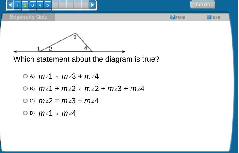 I REALLY NEED AN ANSWER FAST! Which statement about the diagram is true? A. m1 m3 + m-example-2