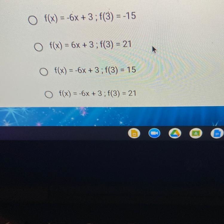 Ilhan needs to write in function notation and evaluate this equation at the given-example-1