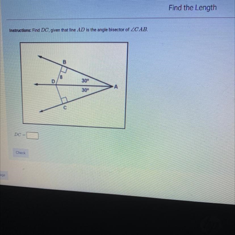 Find DC, given that line AD is the angle bisector of < CAB.-example-1