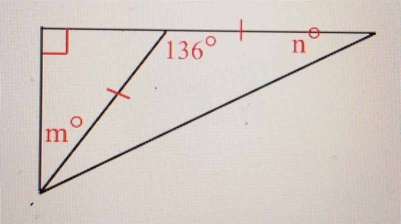 Find the values of m and n. (degrees)​-example-1