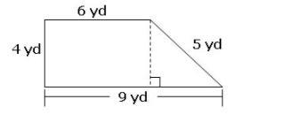 This is due today please help. What is the area of the shape. Answer choices: 24 yd-example-1