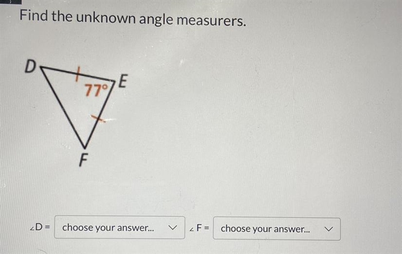 Please help! Find the unknown angle measures Options: 30°, 51.5°, 60°, 141.5°-example-1