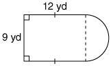 What is the perimeter of the following composite figure? 1. 35.13 yd 2. 21 yd 3. 47.13 yd-example-1