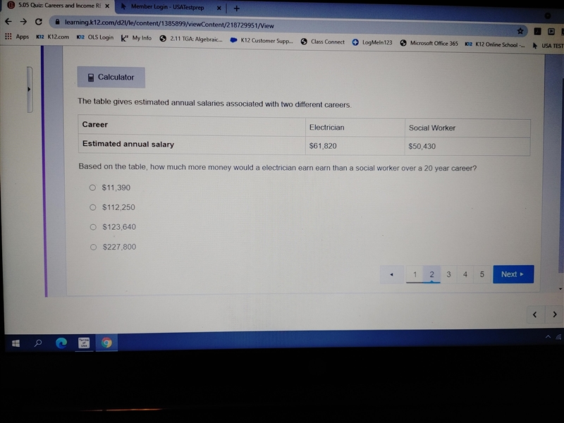 Based on the table, how much more money would a electrician earn earn than a social-example-1