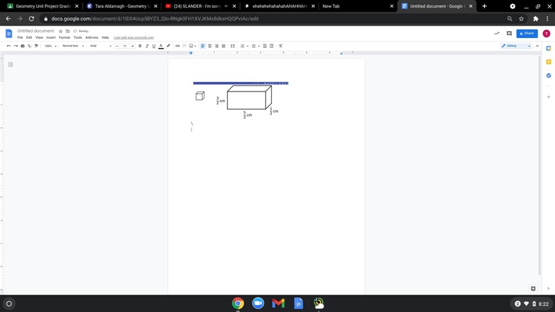 How many small cubes, with a side length of 1/2 cm, will fill the larger rectangular-example-1