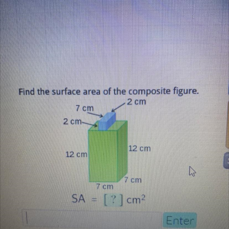 Find the surface area of the composite figure-example-1