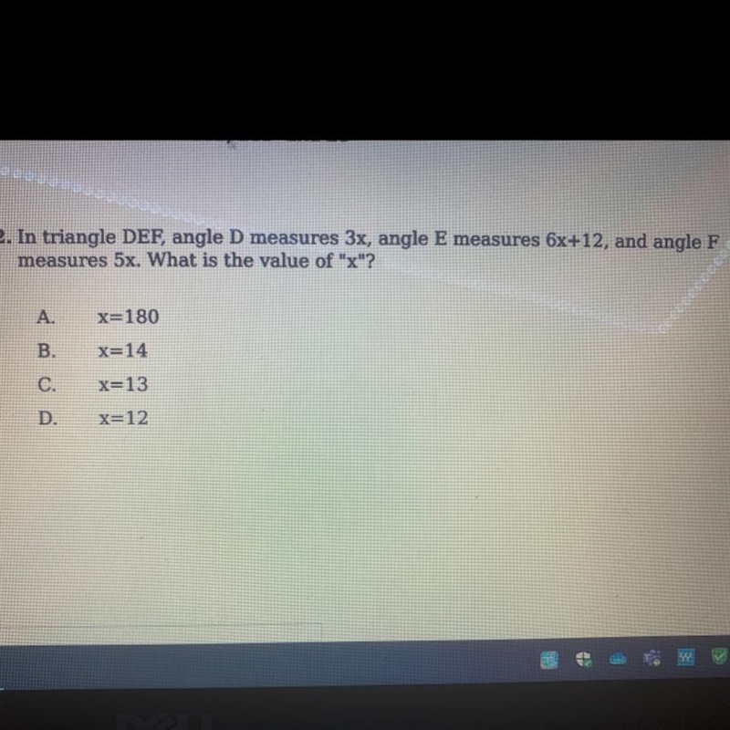 in the triangle DEF, angle D measures 3x, angle E measures 6x+12, and angle F measures-example-1