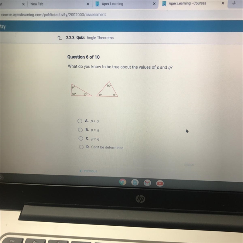 What do you know to be true about the values of p and q?-example-1