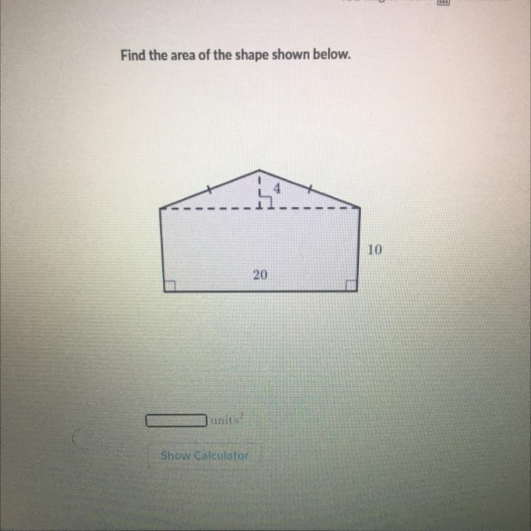 Find the area of the shape shown below.-example-1