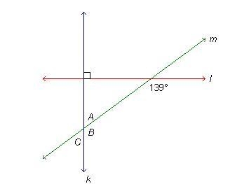 In the figure below, Line k is perpendicular to Line l. Based on the information given-example-1