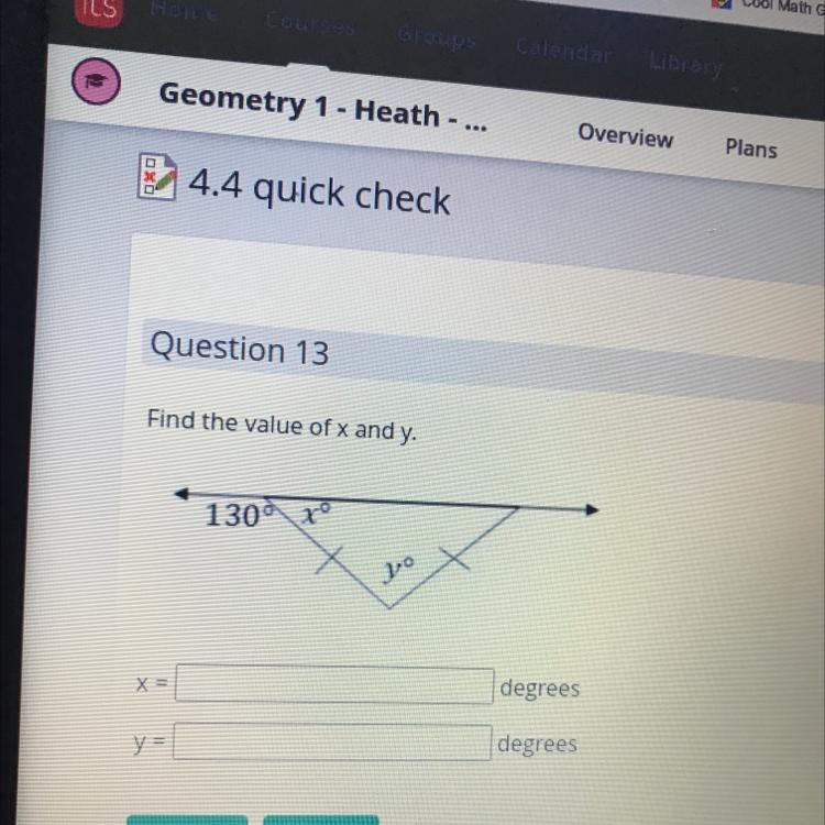 Find the value of x and y pls help-example-1