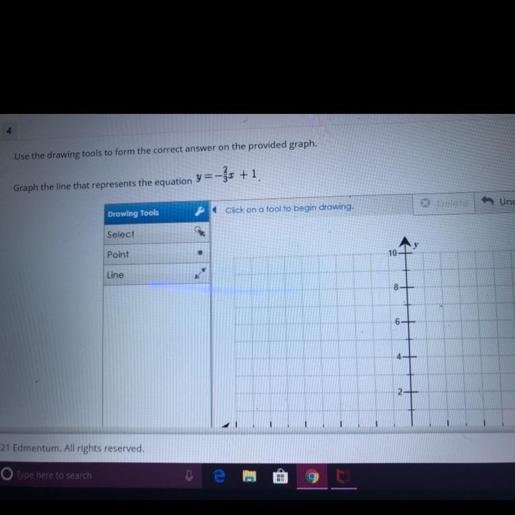 Use the drawing tools to form the correct answer on the pro Graph the line that represents-example-1