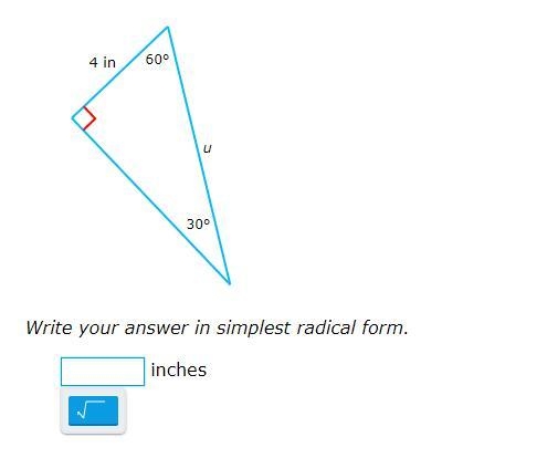 I NEED HELP PLEASE !!!!! answer needs to be in simplest radical form-example-1