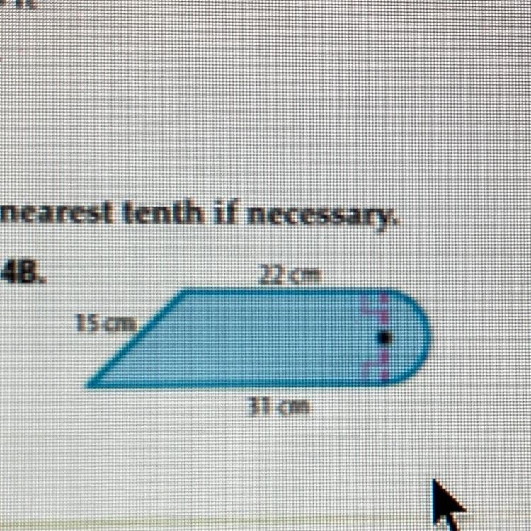 Find the area of the shaded region. Round to the nearest tenth if necessary. 22 cm-example-1