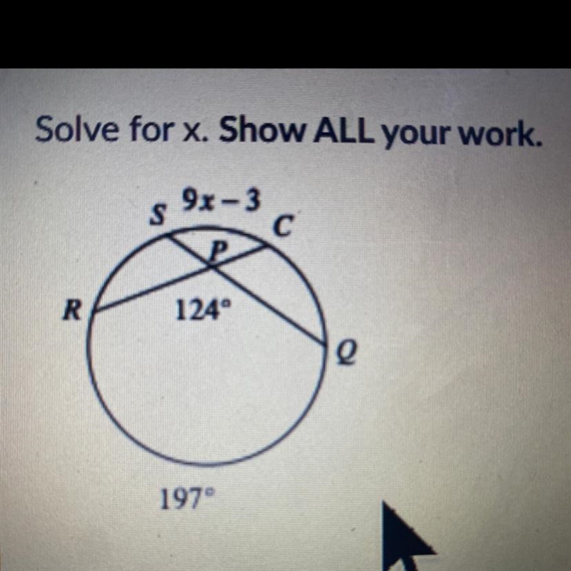 Solve for x and show work-example-1