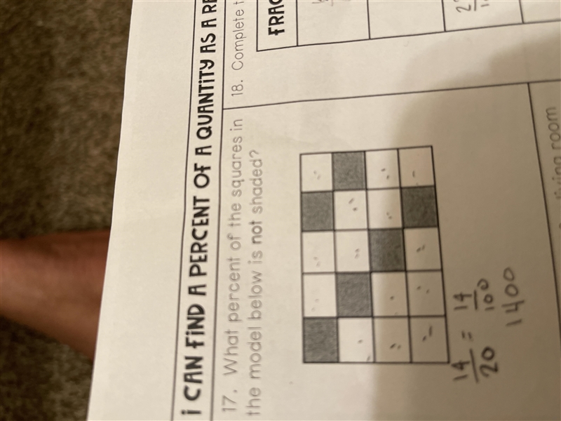 What percent of the squares in this model below is not shaded-example-1