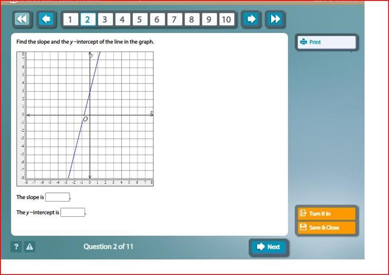 What's the y intercept and slope?-example-1