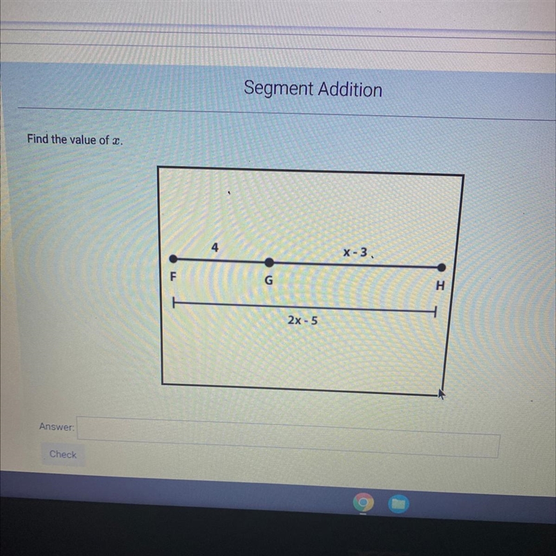 Find the value of x segment addition-example-1