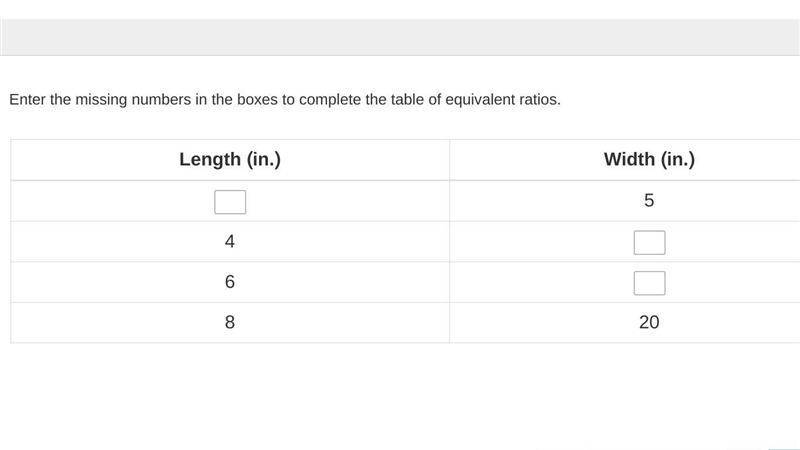 Enter the missing numbers in the boxes to complete the table of equivalent ratios-example-1