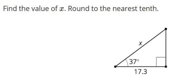 Find the value of x. round to the nearest tenth.-example-1