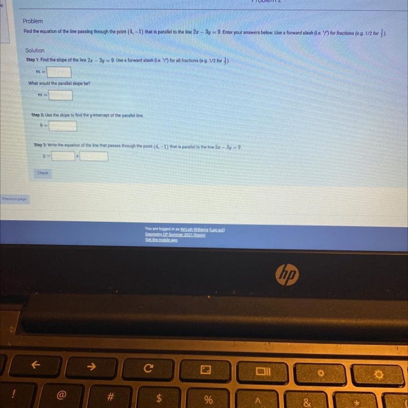 PLEASE HELP!!! Find the equation of the line passing through the point that (4,-1)that-example-1