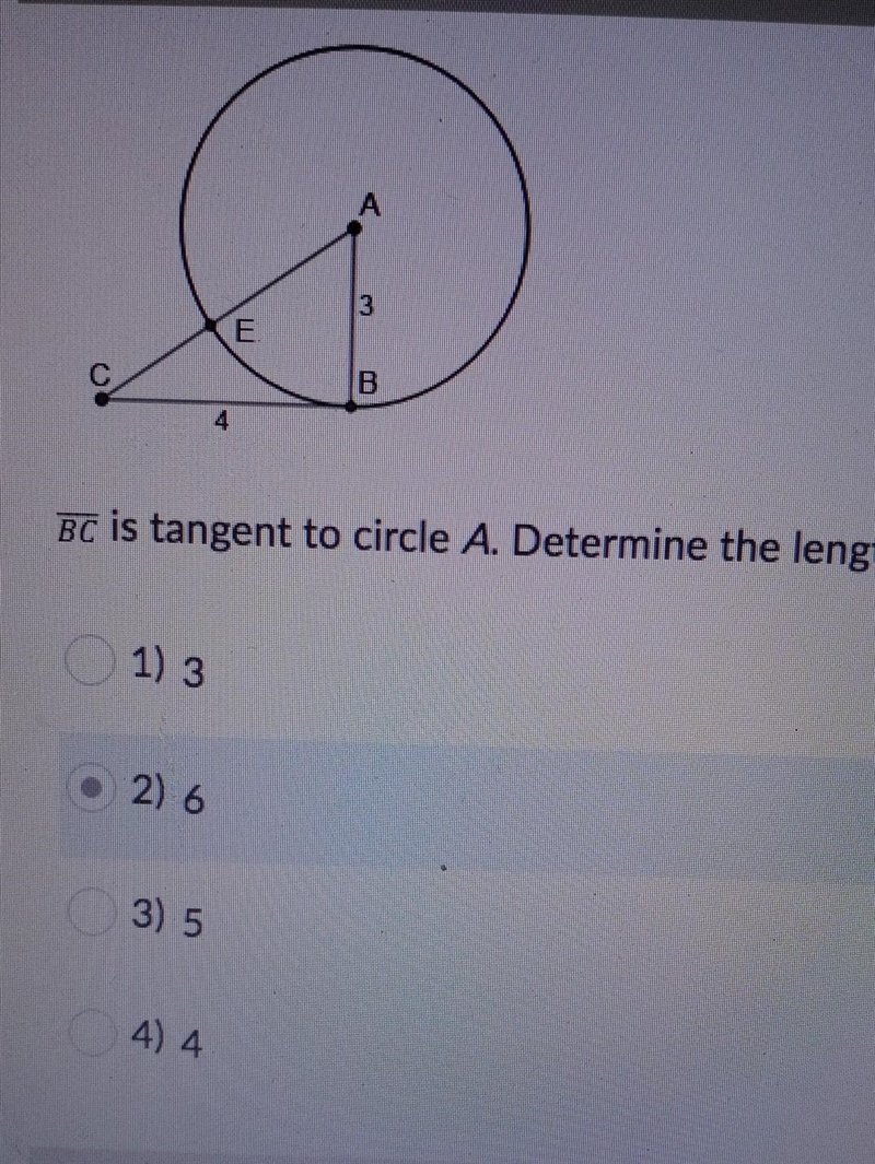 BC is tangent to circle A. Determine the length of AC.​-example-1