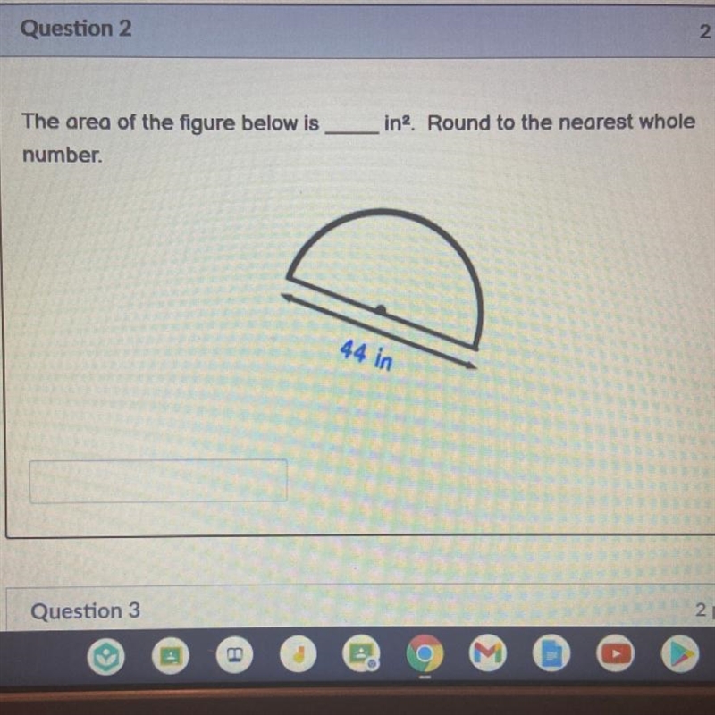 20 points!!!! in2. Round to the nearest whole The area of the figure below is number-example-1