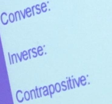 Write the converse, inverse, and the contrapositive of the conditional statement. Tell-example-1