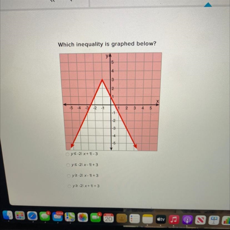 Which inequality is graphed below?-example-1