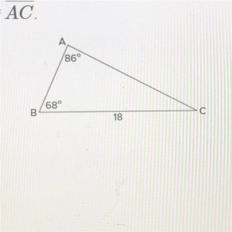 Determine the length of AC. 16.7 units 18.9 units 3.4 units 19.4 units-example-1