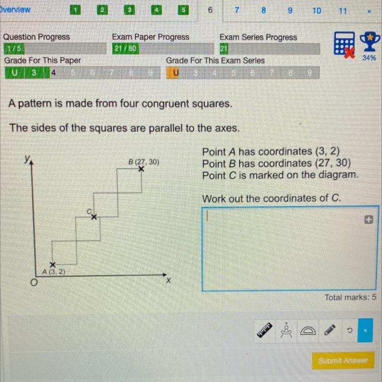 Work out the coordinates of c the answer-example-1