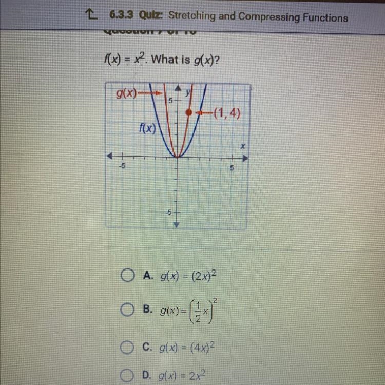 F(x)=x2. What is g(x)?-example-1