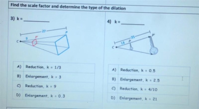 Find the scale factor and determine the type of the dilation.-example-1