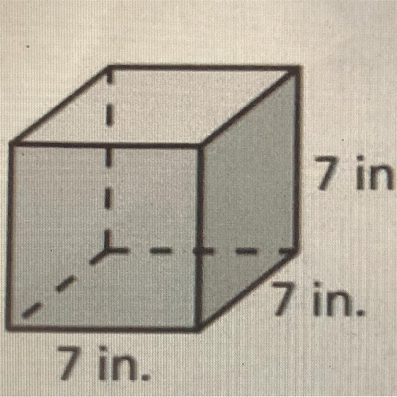 Find the surface area. 7 in. 7 in. 7 in. please help-example-1