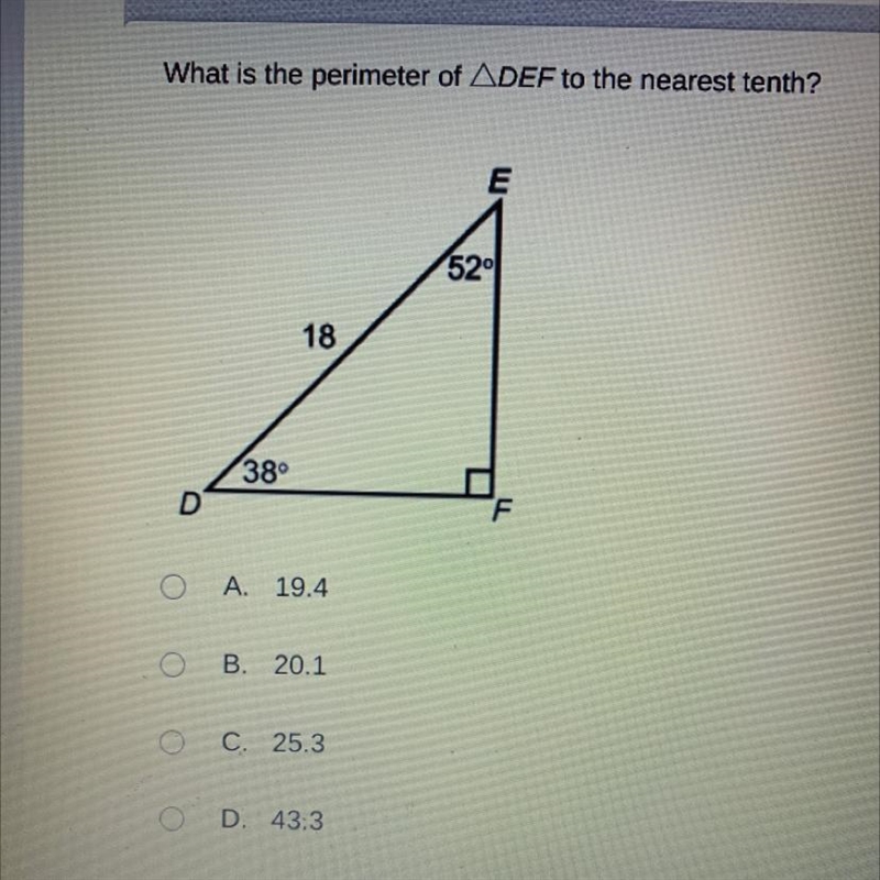 What is the perimeter of ADEF to the nearest tenth?-example-1