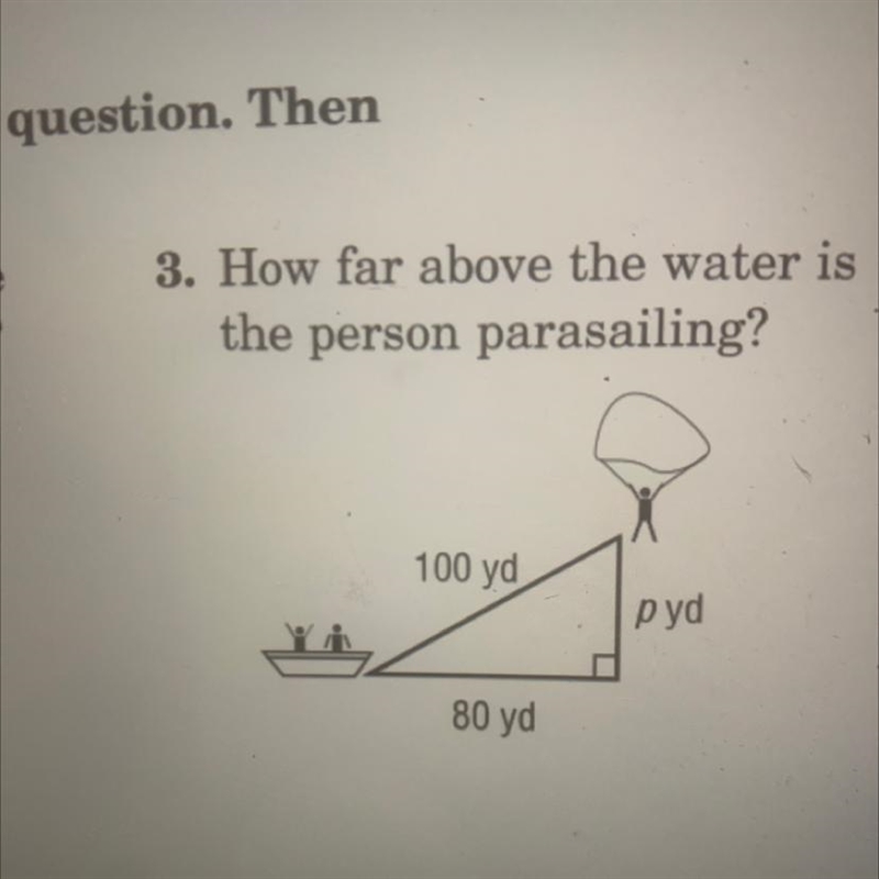 Then How far above the water is the person parasailing?-example-1