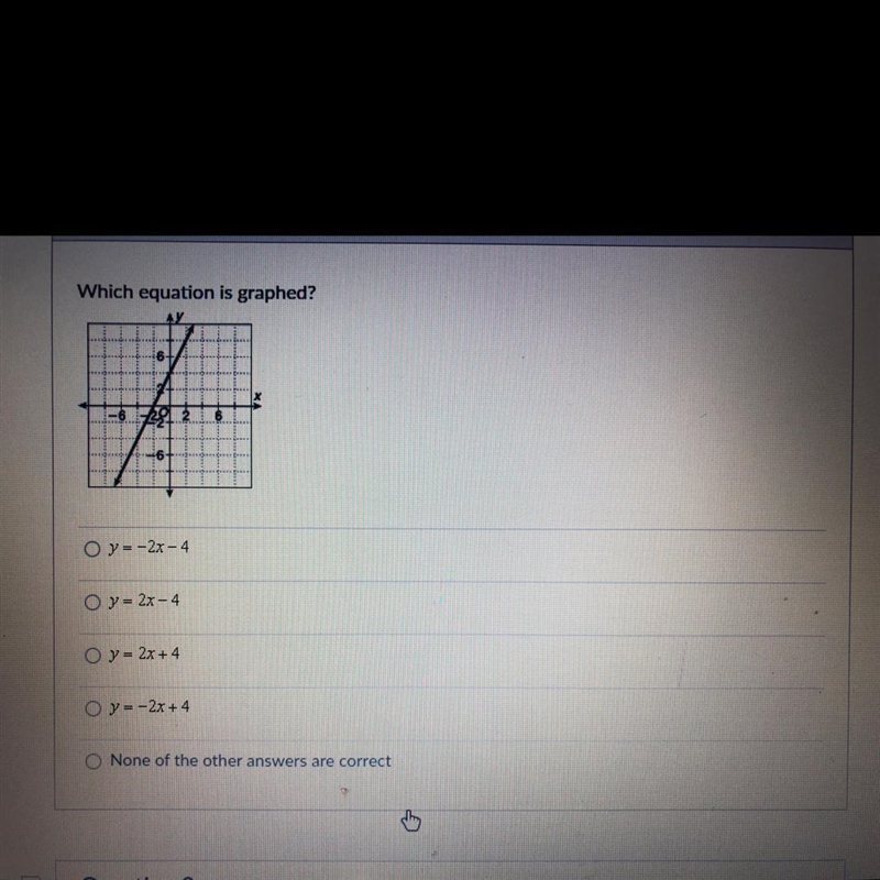 Which equation is graphed?-example-1