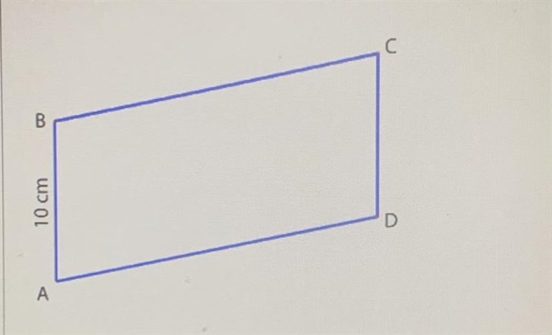 The perimeter of the parallelogram below is 50 cm and the length of AB = 10 cm. What-example-1