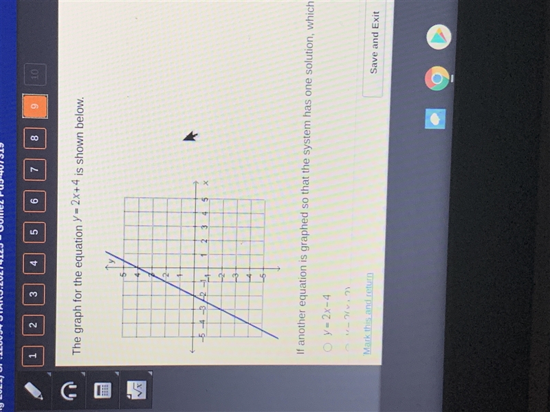 the graph for the equation y=2x+4 is shown below if another poisonous graph so that-example-1