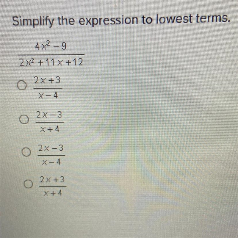 Simplify the expression to lowest terms. 4x2-9/2 x2 + 11 x +12-example-1